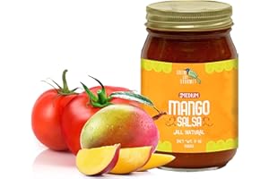 Green Jay Gourmet Mango Salsa - Mango-Flavored Fruit Salsa - Medium Heat Picante Salsa - Gourmet Salsa Sauce with No Preservatives - Gluten-Free, MSG-Free, Small Batch Mango Salsa Dip - 17 Ounces