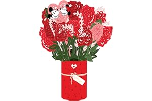 Lovepop Disney’s Mickey & Minnie Be Mine Bouquet - Pop Up Flowers, Valentine’s Day Gift, 3D Flowers, Flower Bouquet, Valentine’s Day Gift for Wife, Valentine’s Day Card for Kids