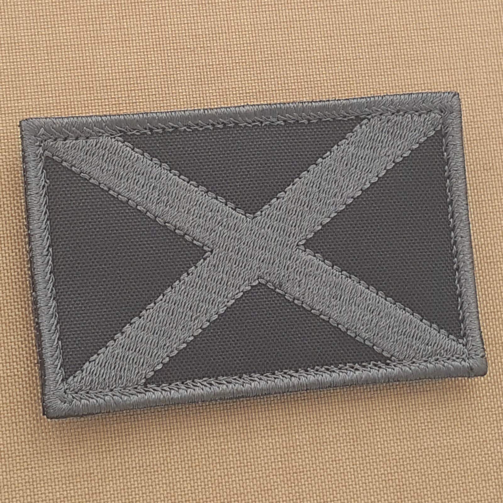 Blackout Alabama State Flag 2x3.25 Subdued Scotland Morale Tactical Military Hook Patch