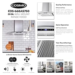 COSMO COS-668AS750 30 in. Wall Mount Range Hood