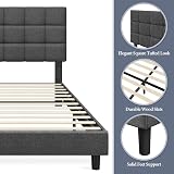 Yaheetech 5ft King Bed Frame Upholstered Platform Headboard Dark Grey view 6