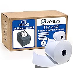 Vonlyst 3 1/8 x 230 Thermal Paper Receipt Roll for