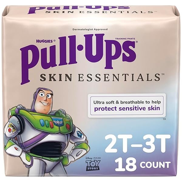 PULL-UPS BOYS’ SKIN ESSENTIALS POTTY TRAINING PANTS, TRAINING UNDERWEAR, 2T-3T (16-34 LBS), 18 CT