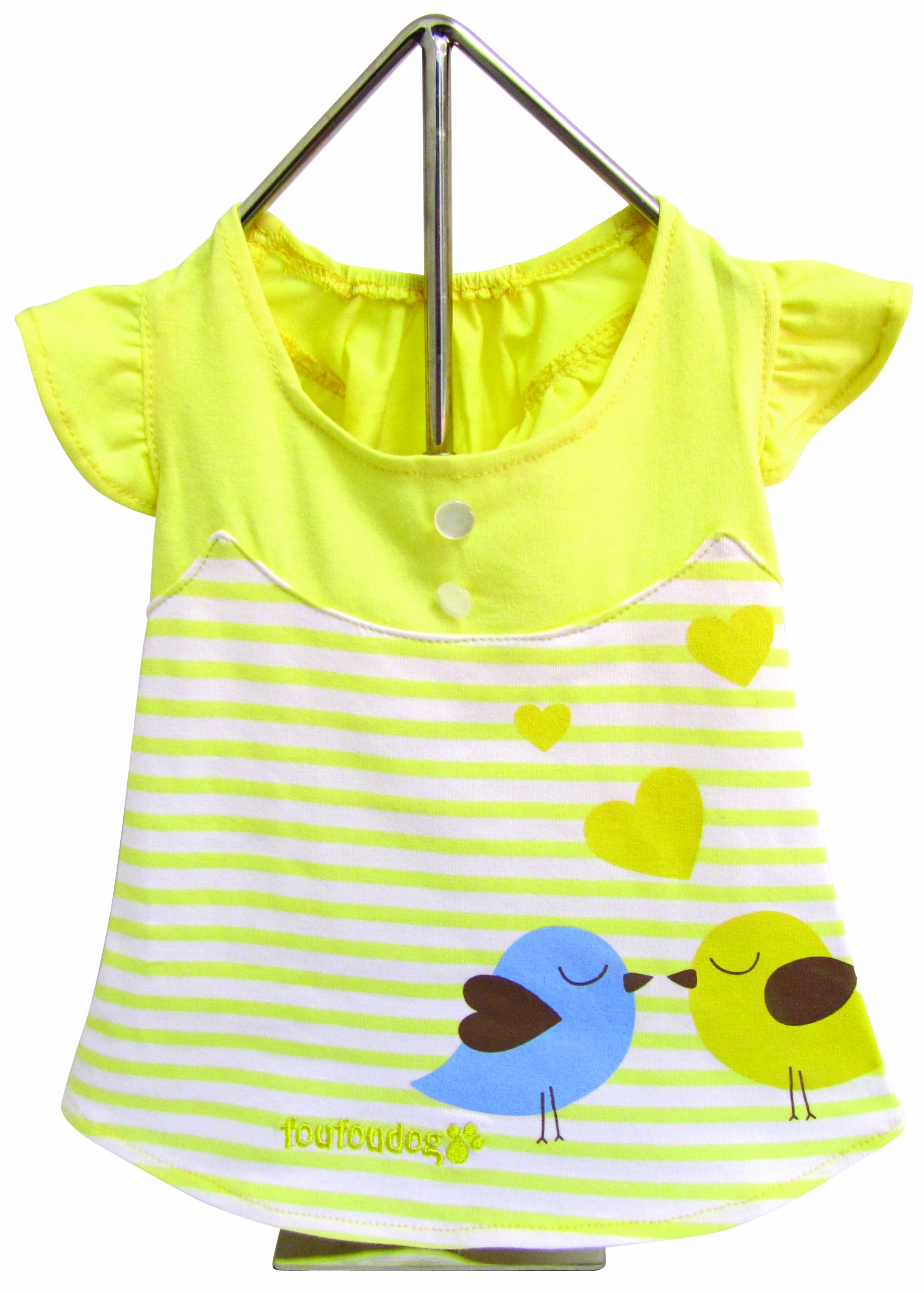 FouFou Dog Miss Lovebird Dress Yellow Xl Dog Dress