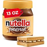 Nutella Peanut Spread with Cocoa, Smooth and Creamy, 13 oz | Cocoa peanut Nutella spread for breakfast on toast and waffles, afternoon snacking and lunch, and for party sharing