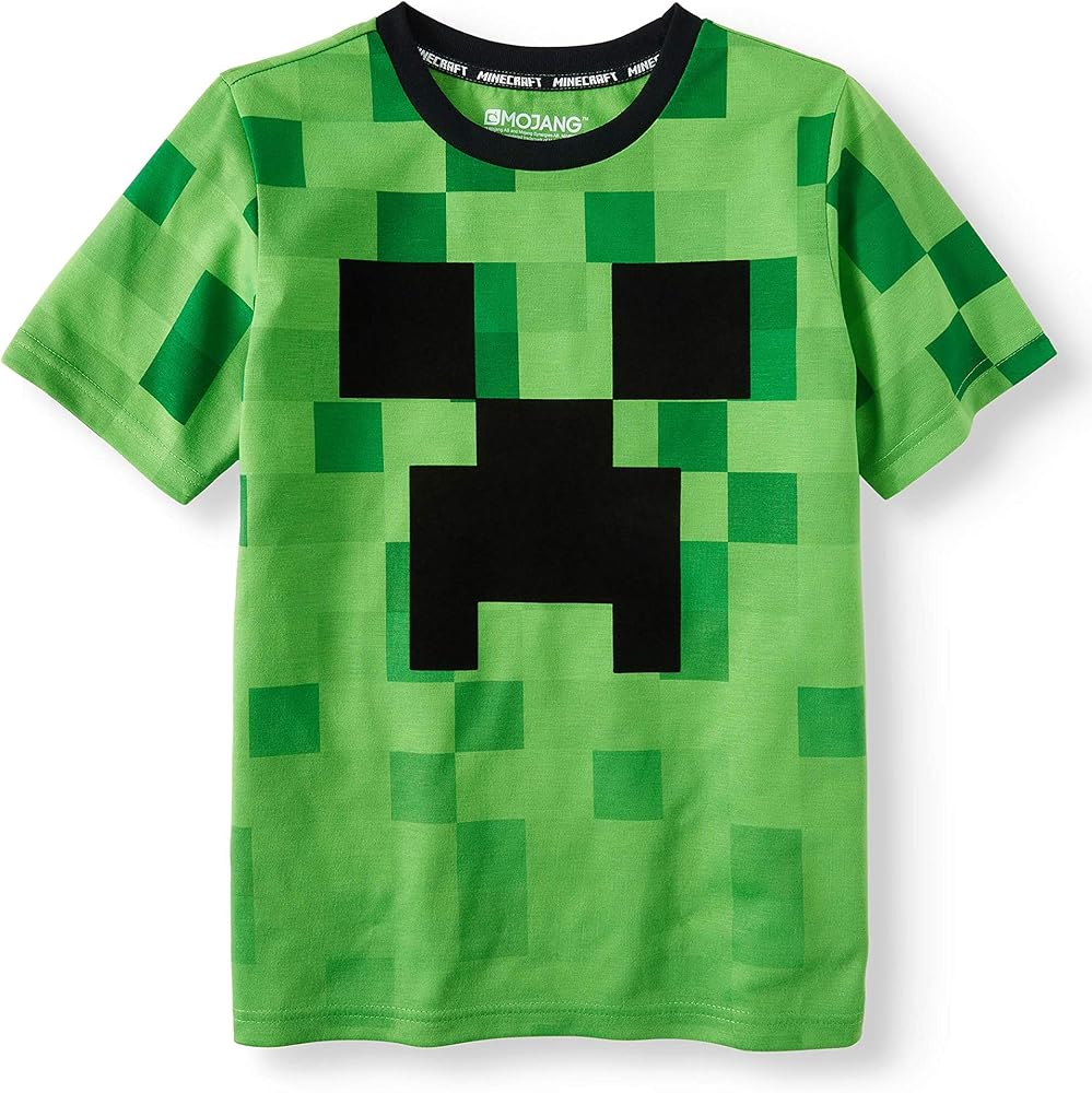 Minecraft Shirt Creeper Logo Fade Short Sleeve Amazon Com