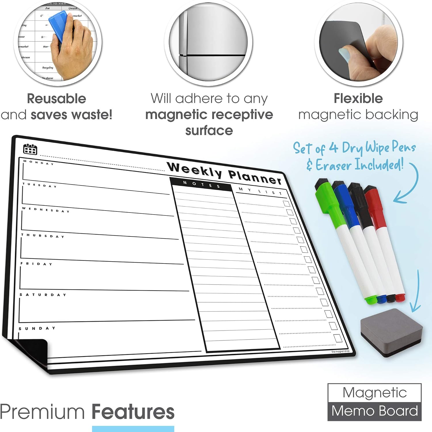 TMS A3 Weekly Planner Whiteboard, A3 - Style 1 - Image 3