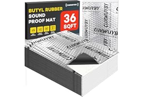 CUKWUYBY Sound Deading Material for Cars, 80mil (2mm) 36 sqft (3.4 sqm) Car Sound Deadening Mat, Butyl Automotive Sound Deadener, Noise Insulation and Vibration Dampening Material (33 pcs)