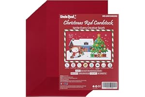 40 Sheets Christmas Red Cardstock - 8.5'' x 11'' Double-sided Cover Card Stock 65lb Printer Paper Perfect for Scrapbooking, C