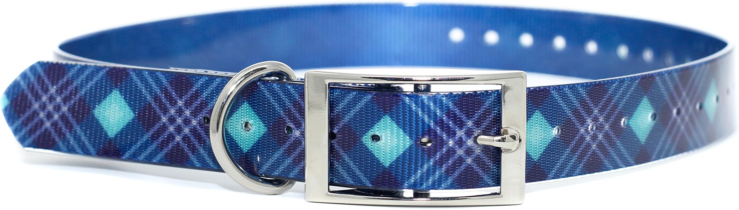 Zaley Designs The Titan Collar Dog Collars (Blue Plaid, Large)