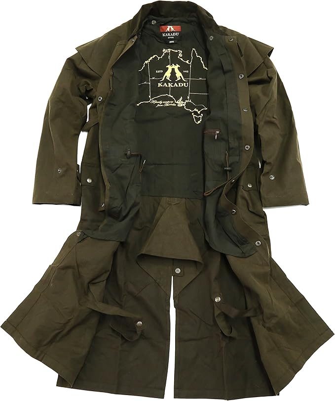 Kakadu Traders Workhorse Drovers Wax Coat Oilskin Jacket, Adult (Unisex), brown, XXLarge