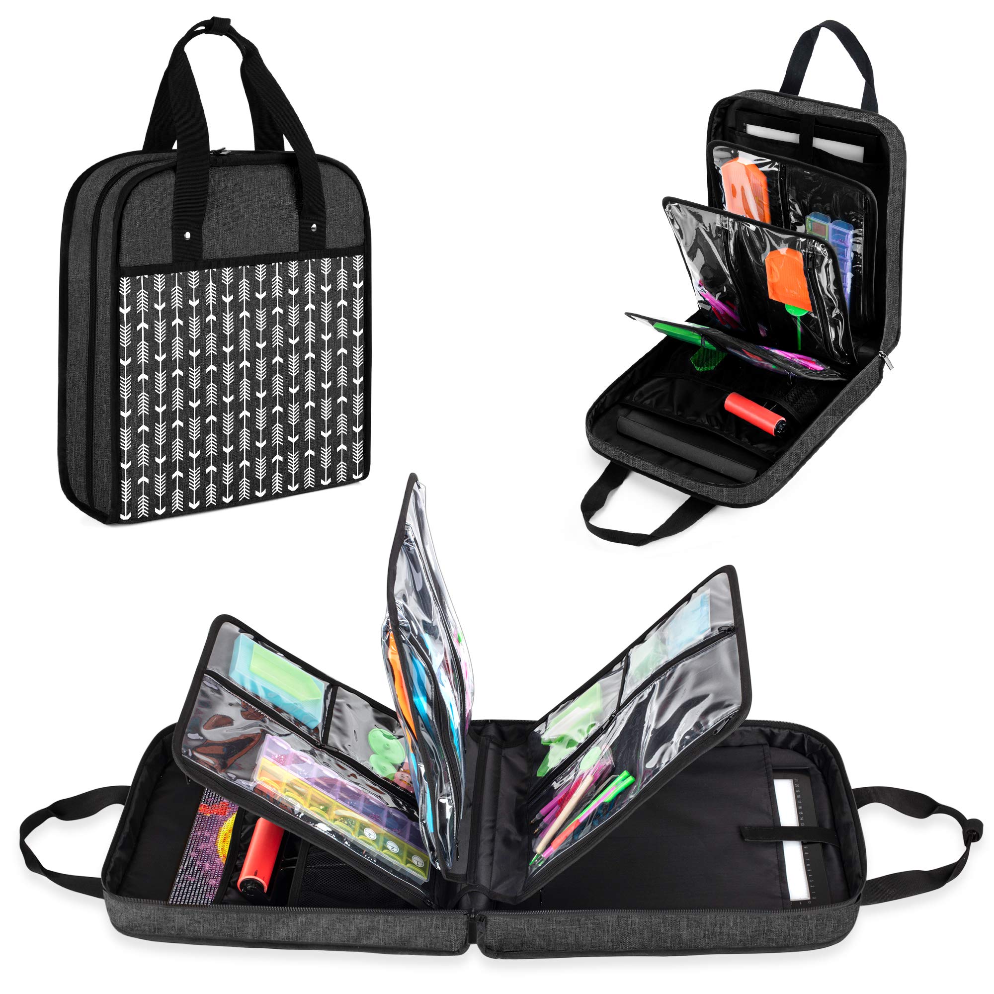 Yarwo Carrying Case for A4 Tracing Light Box and Diamond Painting Accessories, Portable Travel Storage Bag for A4 Drawing Light Pad or Diamond Painting Art Tools, Black, Patent Pending