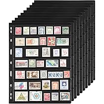 コレクション Japanese Stamps Album 10 Sheets 20 Pages Postage Stamp Album Pages, 7 Pockets 7.7X 1.35