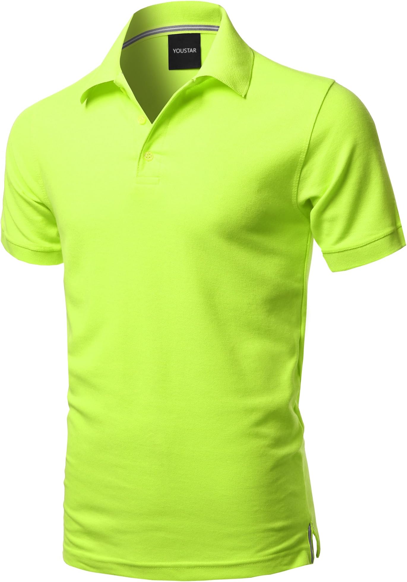Men's Solid Short Sleeves Basic Premium Quality Side Slit Polo Shirt