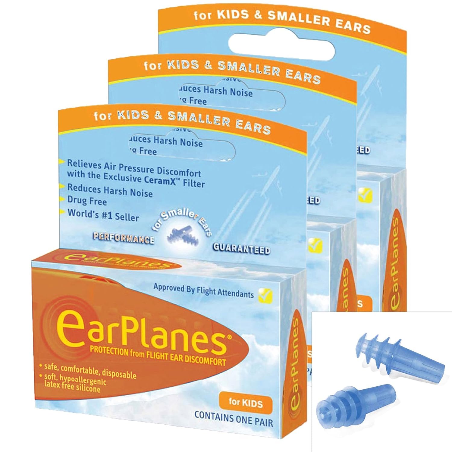 Earplane Kids Smaller Ears Earplugs Protection (3 Pairs) Amazon.co.uk