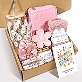 Birthday Gifts for Women, Gift Set for Her, Teen Girl, Sister, Daughter - Daisy Gift Box with Glass Cup | 10pc Self-Care Present, Womens Birthday Gifts, Gift Boxes