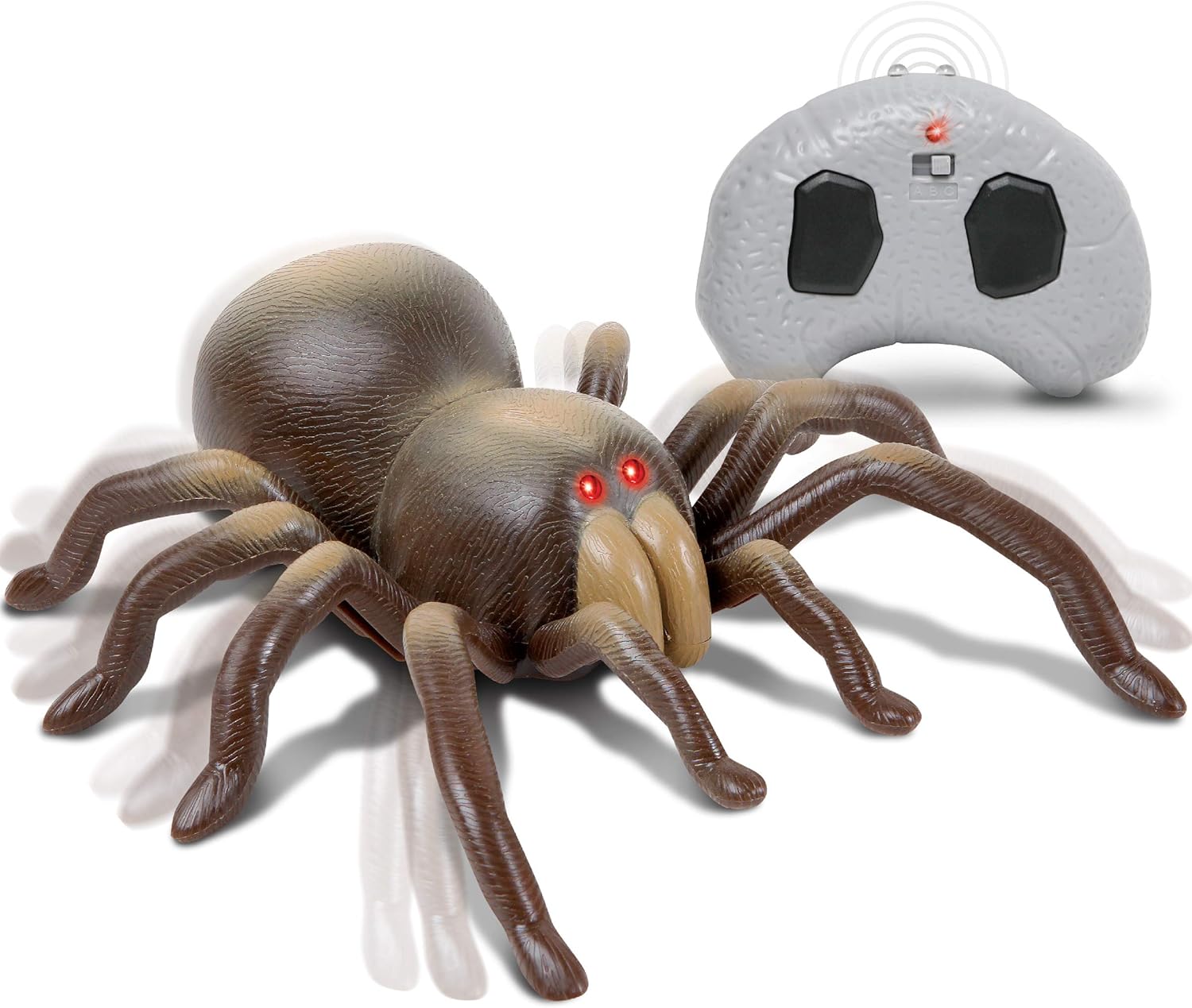 Discovery Kids RC Moving Tarantula Spider, Wireless Remote Control Toy for Kids, Great for Pranks and Halloween Decorations, Realistic Scurrying Movement, Glowing Scary Red LED Eyes