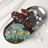 HAIMEIKANG 2 PCs Flower Acrylic Hair Claw Clips for Women - Non Slip Strong Hold Cute Non-slip Stylish Accessories for Thick Thin Hair