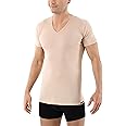 ALBERT KREUZ Men's Invisible v-Neck Business Undershirt with Short Sleeves 100% Organic Cotton Nude Beige