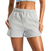 Soothfeel Women's Sweat Shorts with Pockets High Waisted Comfy Athletic Lounge Cotton Shorts for Women Casual Summer