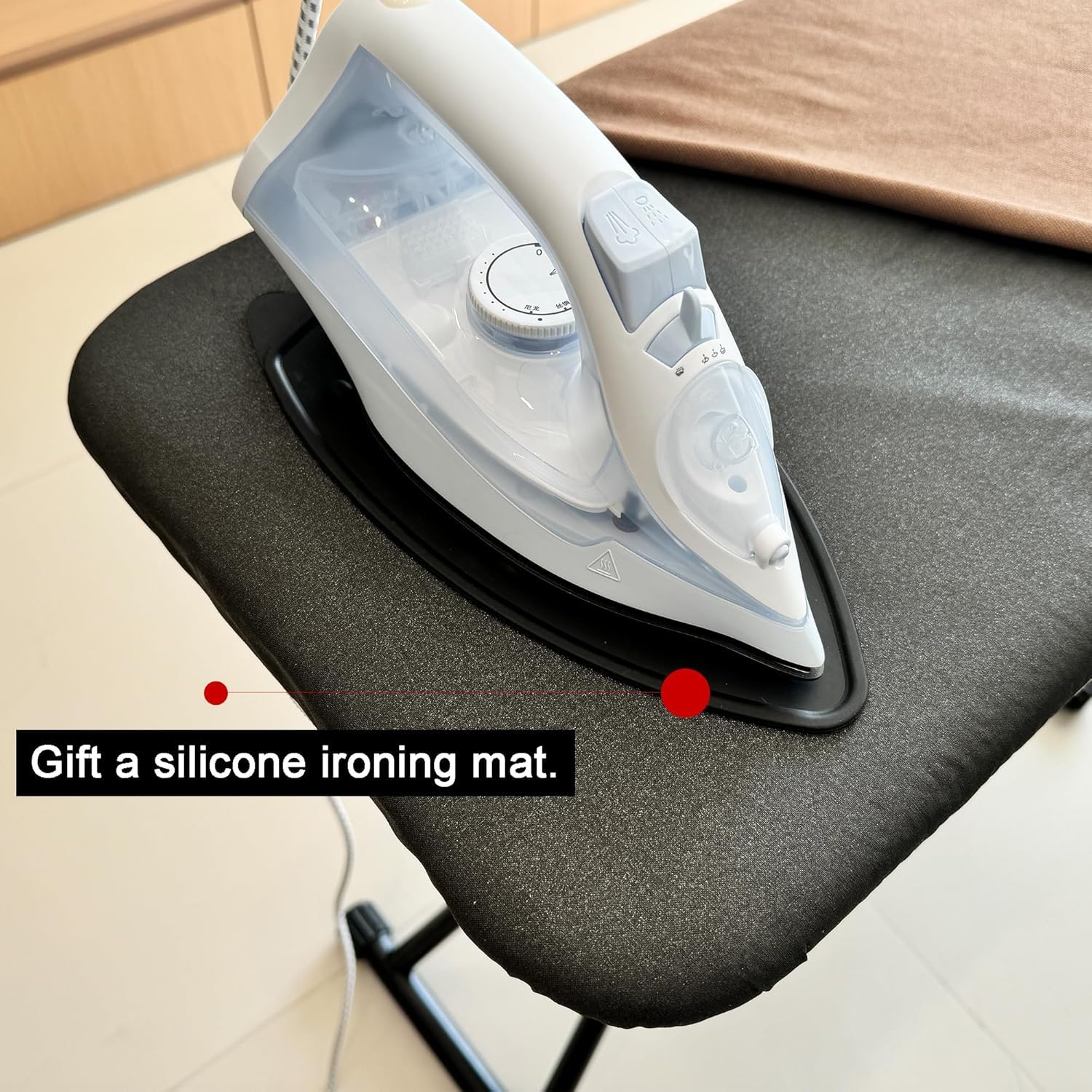 Ironing Board-Foldable Adjustable Height Iron Board with Heat-Resistant Cover - Lightweight and Durable for Home Use