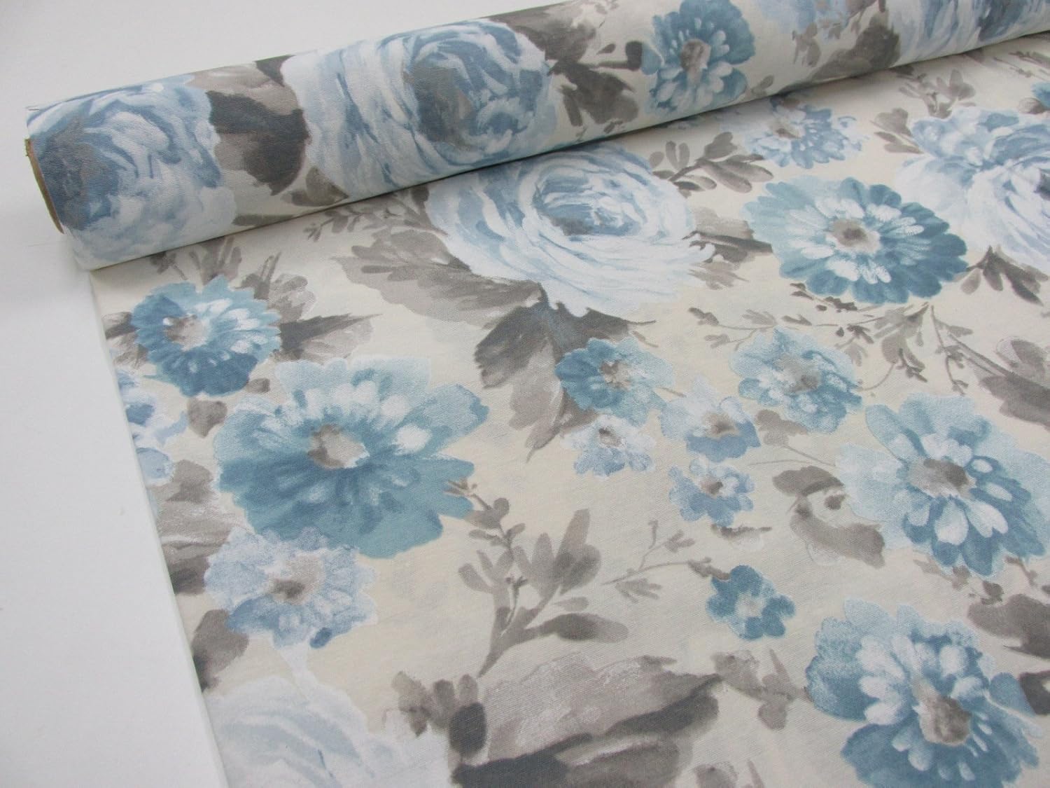 Confección Saymi Meterware, Leinenstoff, bedruckt, Ref. Elizabeth Blau