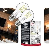 Satco S12409-5 Watt LED A19 Bulb, Clear Medium E26 Base, 3000K Soft White, 90 CRI, 450 Lumens, Dimmable, Rated for Enclosed F
