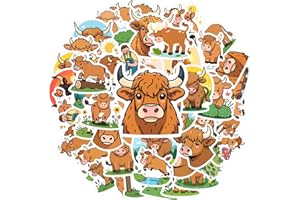 50pcs Cow Farm Animals Nature Animal Stickers Stickers Toy Animal School Supplies Decals for Guitar DIY Bicycle Skateboard La