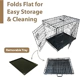 Ellie-Bo Black Standard 30 Inch Folding 2-Door Dog Crate with Tray view 4