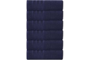 CRAFTBERRY Luxury Bath Towels| 100% Cotton| Soft, Plush, Thick, Fluffy, Highly Absorbent, Quick Dry| Home, Gym, Pool, Hotel, Shower, Spa | Large Towel Set for Bathroom| Set of 6| 24" x 48" | - Navy/Dark Blue