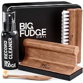 Big Fudge Vinyl Record Cleaning Kit - Collector's Edition - 100% Sapele Wood Vinyl Accessories - Velvet Vinyl Record Cleaner, Anti-Static Vinyl Brush, Stylus Brush and Vinyl Cleaner Solution w/Case