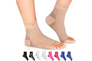 NEWZILL Plantar Fasciitis Socks with Arch Support, BEST 24/7 Foot Care Compression Sleeve, Eases Swelling & Heel Spurs, Ankle Brace Support, Increases Circulation (XXL, Nude)