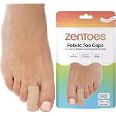 ZenToes Fabric Toe Protectors with Gel Lining, 5 Pack (Medium) | Washable sleeves cushion corns, calluses &amp; ingrown toenail discomfort between toes. Softens skin as you wear