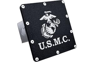 Au-TOMOTIVE GOLD Class III Trailer Hitch Plug for U.S.M.C. (White on Black)