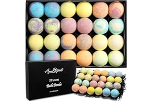AQUA ELEGANTE Luxury Bath Bombs for Women - Gift Set of 24 Bathbombs with Organic Essential Oils - Natural Vegan Soap for Moisturizing Fizzy Bubbles