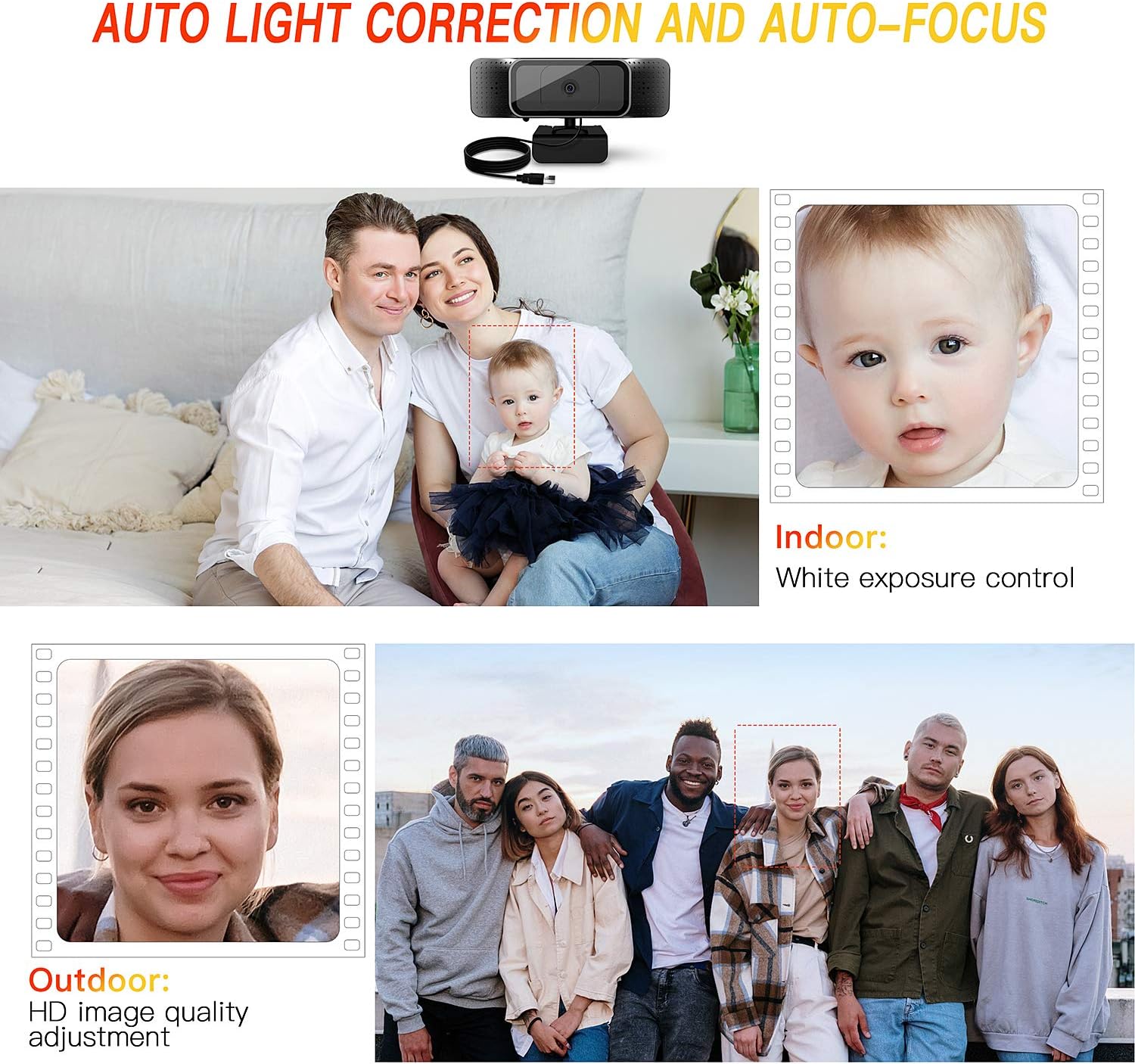 Webcam with Microphone,AuKing Web Camera 1080P Full HD USB Computer Camera,Laptop Desktop PC Camera 110 Degree Widescreen Autofocus[Dual Noise Reduction] for Recording, Calling, Conferencing, Gaming: Computers & Accessories