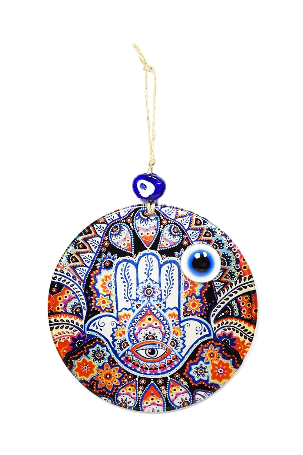 Wall Decoration Hand Of Fatima Hamsa With Blue Eyes Nazar Boncuk
