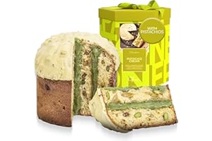 Pistachio Cream Panettone 35.3 oz – Naturally Fermented Buttery Dough with Pistachio Cream Filling – Soft, Moist, Flavorful Holiday Cake – Ofner