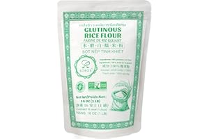 Soeos Glutinous Rice Flour, 16 Ounce (1 Pack) - All Natural, Vegan & Gluten-Free White Rice Flour for Baking, Cooking, and As
