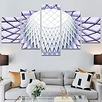 SIGNWIN 5 Panel Canvas Wall Art Modern Art Abstract Closeup Cool Line Minimalism Minimalist Multicolor for Home Decorations Ready to Hang - 60