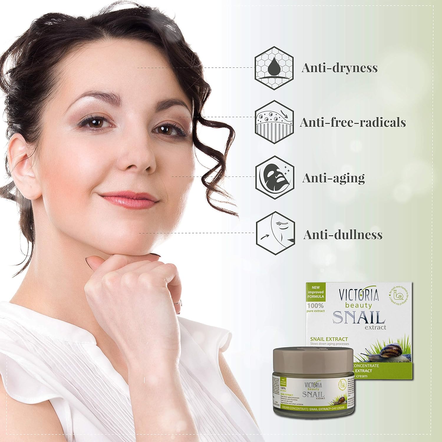 Victoria Beauty Snail Face Cream with Vitamin C and E, Retinol, Hyaluronic Acid and Collagen - Image 4