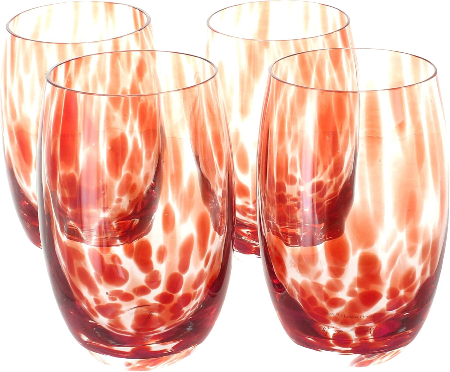 Amazon Com Blue Rose Polish Pottery Red Confetti Water Glass Set Kitchen Dining blue rose polish pottery red confetti water glass set