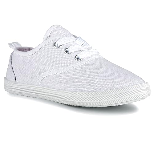 little girl white canvas tennis shoes