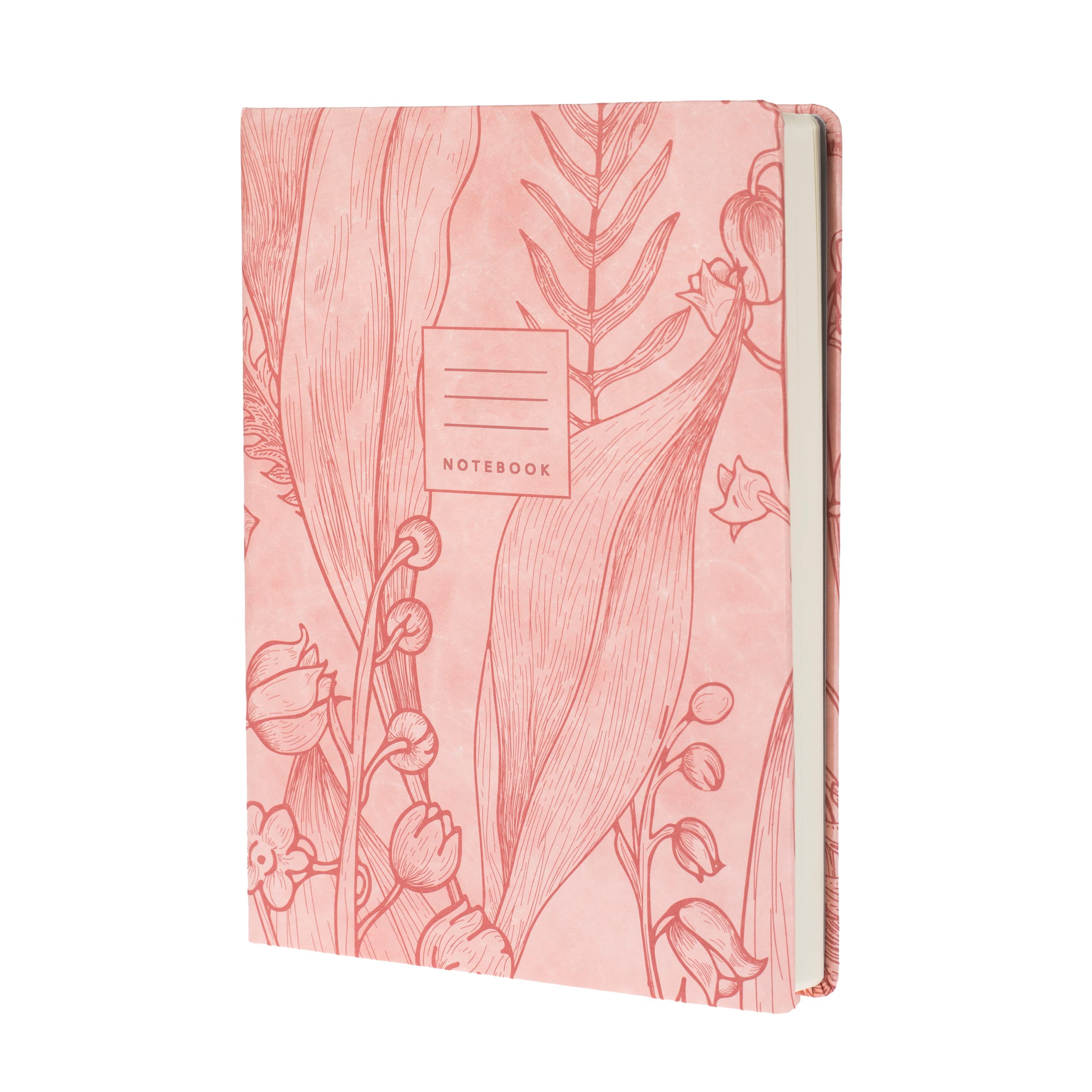 Collins Debden Tara A5 Ruled Notebook - Rose Pink Floral Design, Wear Resistant Covers and 192 Pages Premium Cream Paper