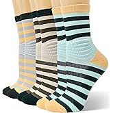 IRAMY Crew Compression Socks Ankle Support Moisture Wicking Plantar Fasciities Pain Relief 3 Packs