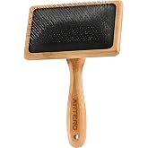 Artero Romeo Protected Pin Slicker Brush for Dogs and Cats, Size L | Special Finish on Each Tip, Air Cushion Pad, Bamboo Handle, Gentle on Sensitive Skin, Nature Collection