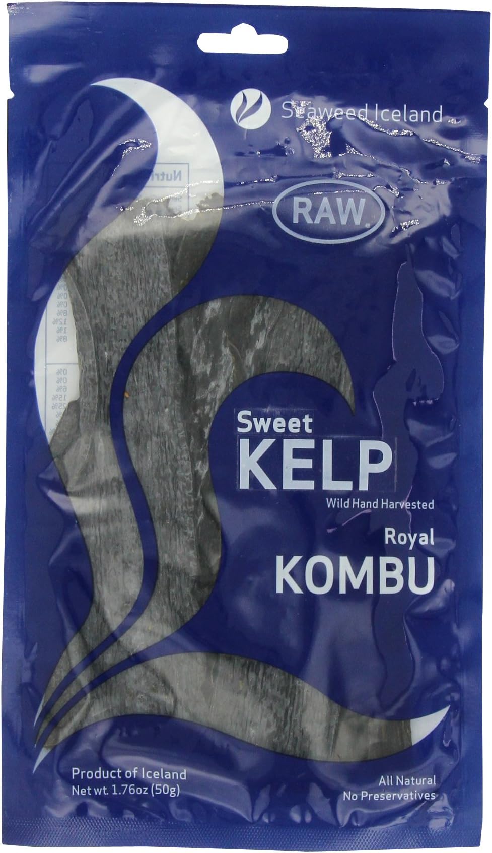 Seaweed Iceland Sweet Kelp, Royal Kombu, Raw, 1.76 Ounce
