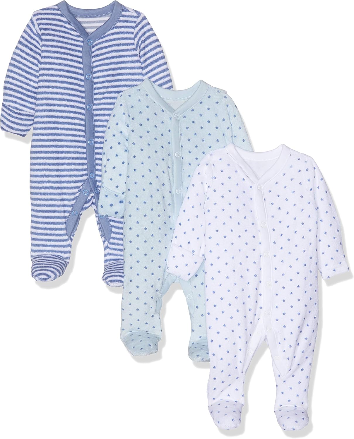 mothercare terry sleepsuits