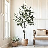 Celestdeco 6.73ft Artificial Eucalyptus Tree, Faux Tree with Lifelike Leaves, Fake Eucalyptus Tree with Sturdy Plastic Pot, Artificial Plants for Office Home Living Room Indoor Outdoor Decor
