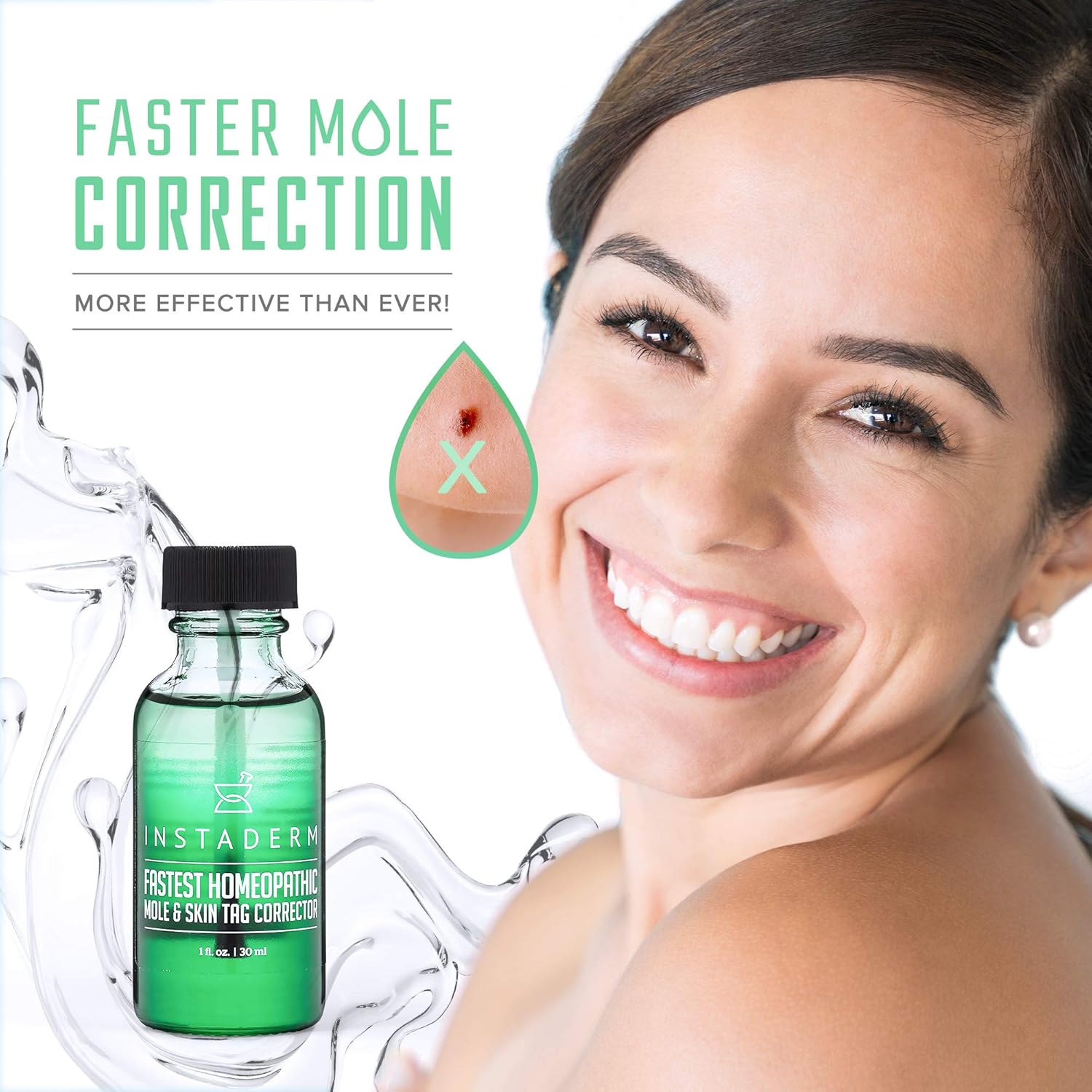 Instaderm Skin Tag Remover and Mole Corrector, Fast Acting Medical-Grade Salicylic Acid with Tea Tree Oil for Skin Tag Removal, Wart Removal, Mole Removal - SkinPro : Beauty